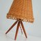 Mid-Century Rattan and Birch Table Lamp Attributed to JT Kalmar, 1950s, Image 10