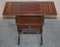 Oxblood Leather & Gold Leaf Side Table with Extending Top 19