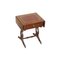 Oxblood Leather & Gold Leaf Side Table with Extending Top 1