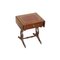 Oxblood Leather & Gold Leaf Side Table with Extending Top, Image 1