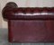 Sofá Chesterfield Gentleman's Club de cuero rojo sangre, Imagen 15