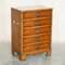 Military Campaign Style Side Table Sized Chest of Drawers in Burr Walnut 2