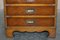 Military Campaign Style Side Table Sized Chest of Drawers in Burr Walnut 10