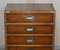 Military Campaign Style Side Table Sized Chest of Drawers in Burr Walnut 4