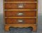 Military Campaign Style Side Table Sized Chest of Drawers in Burr Walnut 5