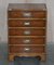 Military Campaign Style Side Table Sized Chest of Drawers in Burr Walnut 3