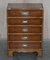 Military Campaign Style Side Table Sized Chest of Drawers in Burr Walnut, Image 3