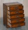 Military Campaign Style Side Table Sized Chest of Drawers in Burr Walnut, Image 14