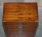 Military Campaign Style Side Table Sized Chest of Drawers in Burr Walnut 6