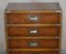 Military Campaign Style Side Table Sized Chest of Drawers in Burr Walnut 9