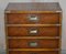 Military Campaign Style Side Table Sized Chest of Drawers in Burr Walnut, Image 9