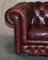 Oxblood Leather Chesterfield Gentleman's Club Armchairs, Set of 2 15