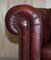 Oxblood Leather Chesterfield Gentleman's Club Armchairs, Set of 2, Image 5
