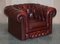 Oxblood Leder Chesterfield Gentleman's Club Sessel, 2er Set 13