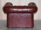 Oxblood Leather Chesterfield Gentleman's Club Armchairs, Set of 2 12
