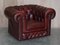 Oxblood Leder Chesterfield Gentleman's Club Sessel, 2er Set 2