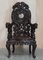 Japanese Qing Dynasty Carved Dragon Throne Armchair, 1880s, Image 2