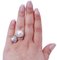 18 Karat White Gold Ring with Diamonds & Pearls 5