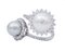 18 Karat White Gold Ring with Diamonds & Pearls, Image 2