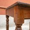 Antiker italienischer Tisch aus Tannenholz mit Messinggriff und geformten Beinen, 1910er 11
