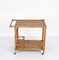 Mid-Century Italian Bamboo and Rattan Rectangular Serving Trolley, 1960s, Image 6