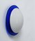 Mid-Century Italian Round Blue and White Murano Glass Sconce, 1970s 18