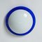 Mid-Century Italian Round Blue and White Murano Glass Sconce, 1970s 10