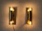Minimalistische Mid-Century Modern 2-seitige Messing Wandlampen von Doria, 1960er, 2er Set 3