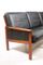 Black Leather Rosewood Sofa by Illum Wikkelso for N. Eilersen 4