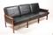 Black Leather Rosewood Sofa by Illum Wikkelso for N. Eilersen, Image 2