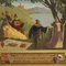 Pintura de paisaje italiana con personajes, siglo XX, óleo sobre masonita, enmarcado, Imagen 6