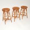 Bamboo Bar Stools by Franco Albini, 1970s, Set of 3 1