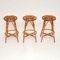 Bamboo Bar Stools by Franco Albini, 1970s, Set of 3 2
