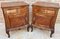 French Louis XV Style Walnut & Marquetry Bedside Tables, Set of 2 5