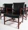 Armchairs in Mahogany and Leather by Hans J. Wegner, 1950s, Set of 6 3