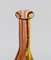 Murano Flasche / Vase aus mundgeblasenem Kunstglas mit polychrom gestreiftem Design, 1960er 4