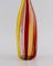 Bouteille / Vase en Verre de Murano Soufflé avec Motif Rayé Polychrome, 1960s 6