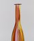 Murano Flasche / Vase aus mundgeblasenem Kunstglas mit polychrom gestreiftem Design, 1960er 5