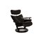 Black Leather Relax Function Armchair and Stool from Stressless, Set of 2 3
