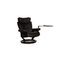 Black Leather Relax Function Armchair and Stool from Stressless, Set of 2 9