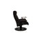 Black Leather Relax Function Armchair and Stool from Stressless, Set of 2 11