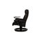 Black Leather Relax Function Armchair and Stool from Stressless, Set of 2 13