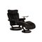 Black Leather Relax Function Armchair and Stool from Stressless, Set of 2 1