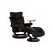 Schwarzer Leder Relax Function Sessel und Hocker von Stressless, 2er Set 1