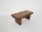 Tavolino o panca brutalista in legno di quercia massiccio, Francia, anni '70, Immagine 2