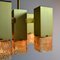 Cubic Amber Glass & Metal Chandelier from Stilnovo 7