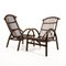 Italian Bamboo Armchairs with Longhi Rattan Footrest, 1970s, Set of 2 4