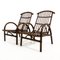 Italian Bamboo Armchairs with Longhi Rattan Footrest, 1970s, Set of 2 3