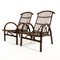 Italian Bamboo Armchairs with Longhi Rattan Footrest, 1970s, Set of 2, Image 3