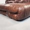 Mid-Century Italian Soriana Sofa in Brown Leather by Afra & Tobia Scarpa for Cassina, 1970 11